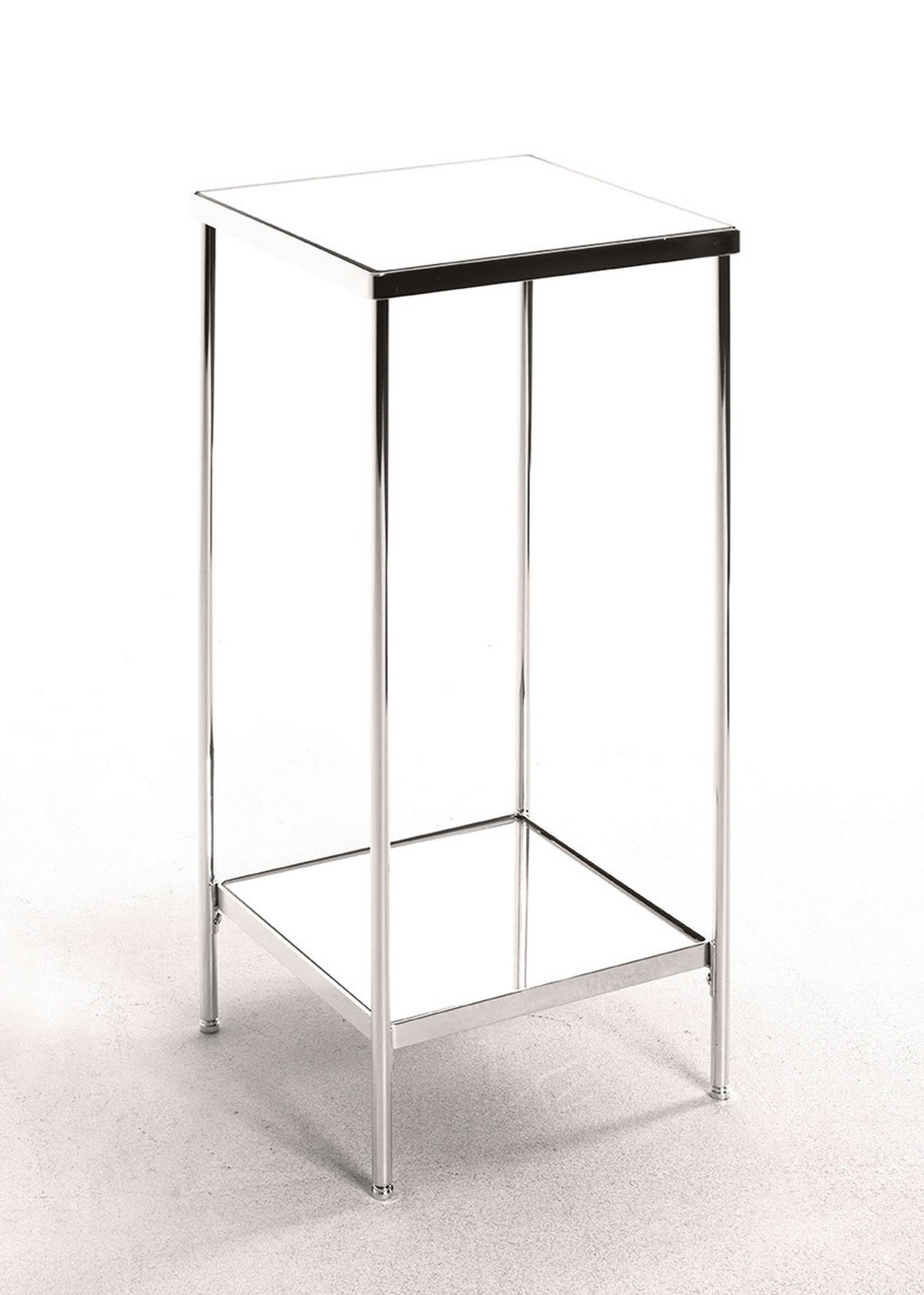 BEISTELLTISCH in Metall, Glas 29/29/66 cm  - Chromfarben, MODERN, Glas/Metall (29/29/66cm)