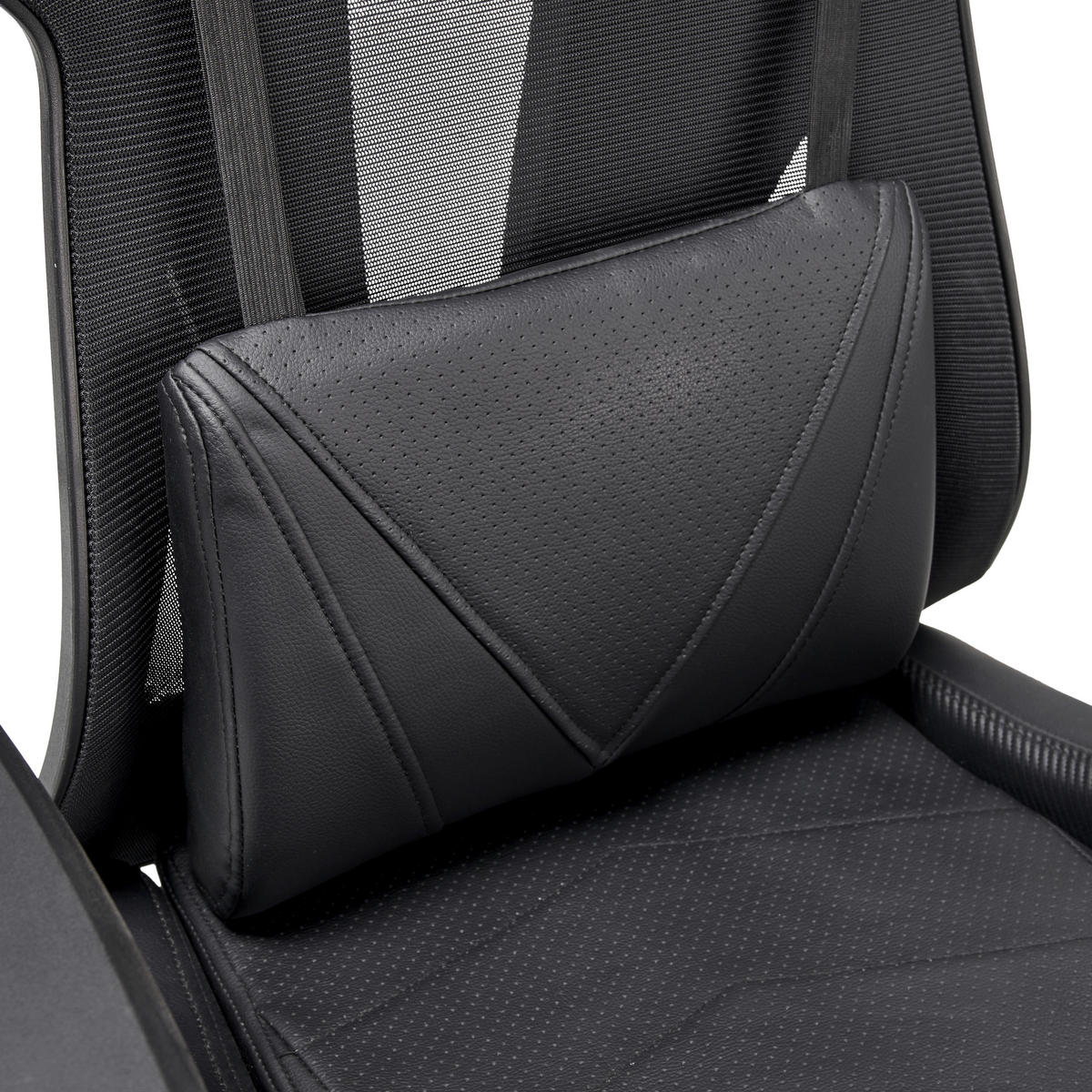GAMINGSTUHL  in Lederlook, Netzbespannung Schwarz  - Schwarz, Lifestyle, Holz/Kunststoff (70/122-130/61.5cm) - MID.YOU