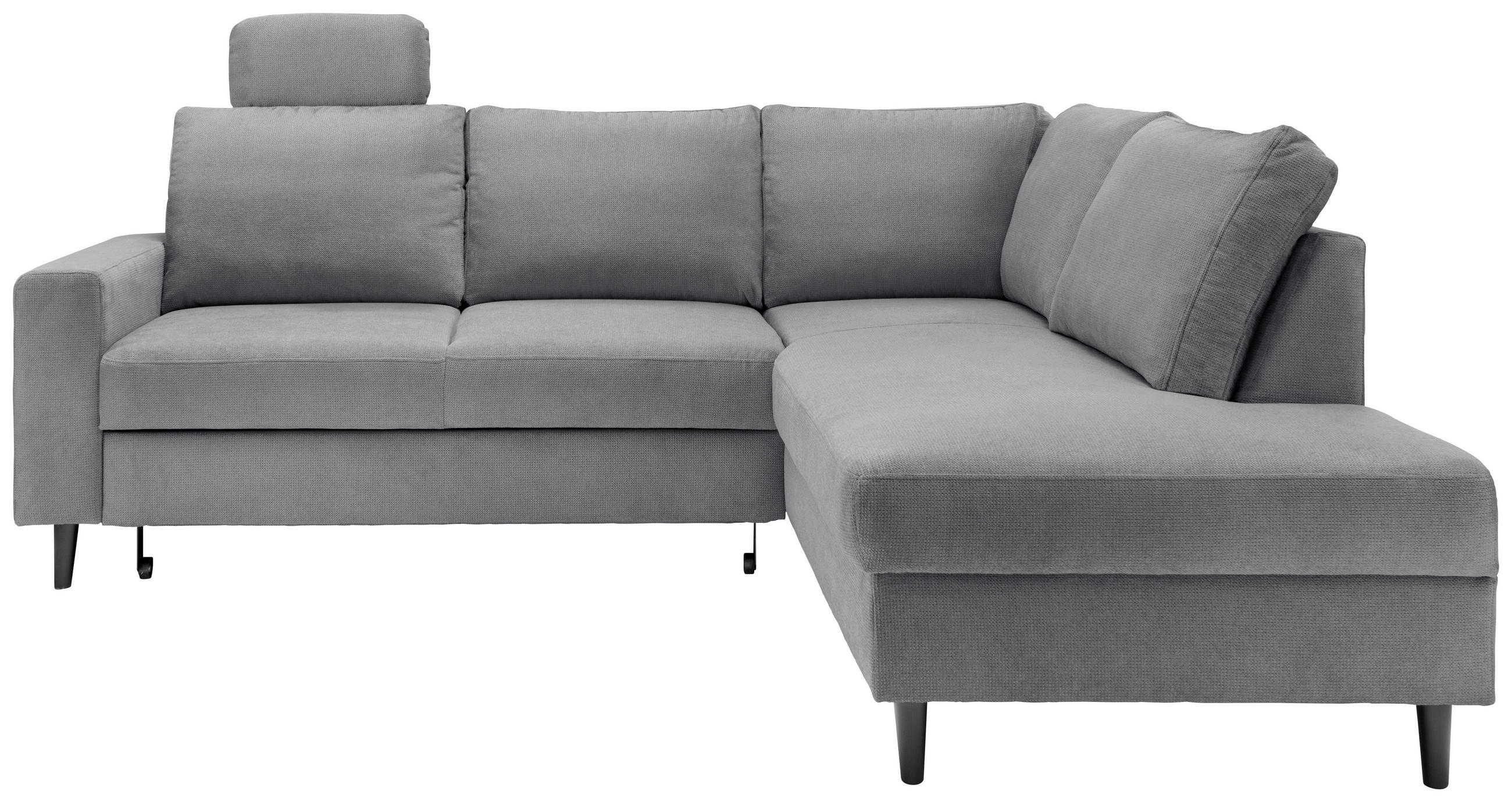 ECKSCHLAFSOFA in Dunkelgrau Textil - Dunkelgrau/Schwarz, Modern, Holz/Textil (242/200cm) - Livetastic