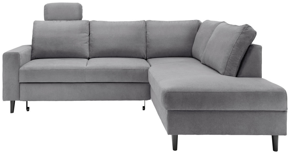 ECKSCHLAFSOFA in Dunkelgrau Textil   - Dunkelgrau/Schwarz, Modern, Holz/Textil (242/200cm) - Livetastic