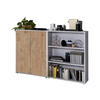 AKTENSCHRANK Grau, Eichefarben  - Eichefarben/Grau, MODERN, Holzwerkstoff (168,8/113,6/33cm) - MID.YOU