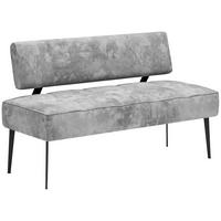 SITZBANK 162/90/65 cm Webstoff Grau, Hellgrau Metall  - Hellgrau/Schwarz, MODERN, Textil/Metall (162/90/65cm) - Welnova