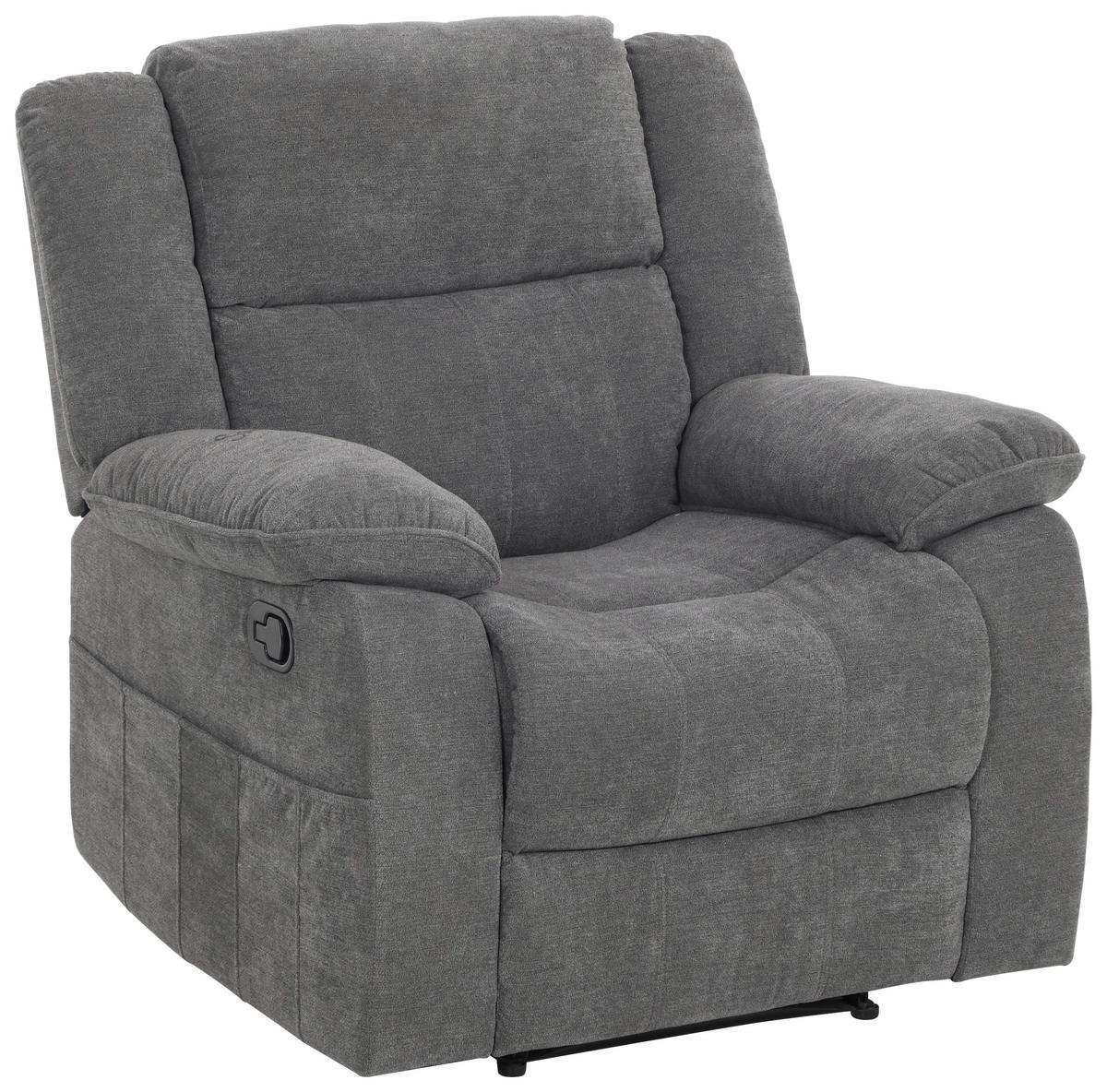 TV FOTELJ,  siva tekstil - črna/siva, Basics, umetna masa/tekstil (94/101/90cm) - P & B