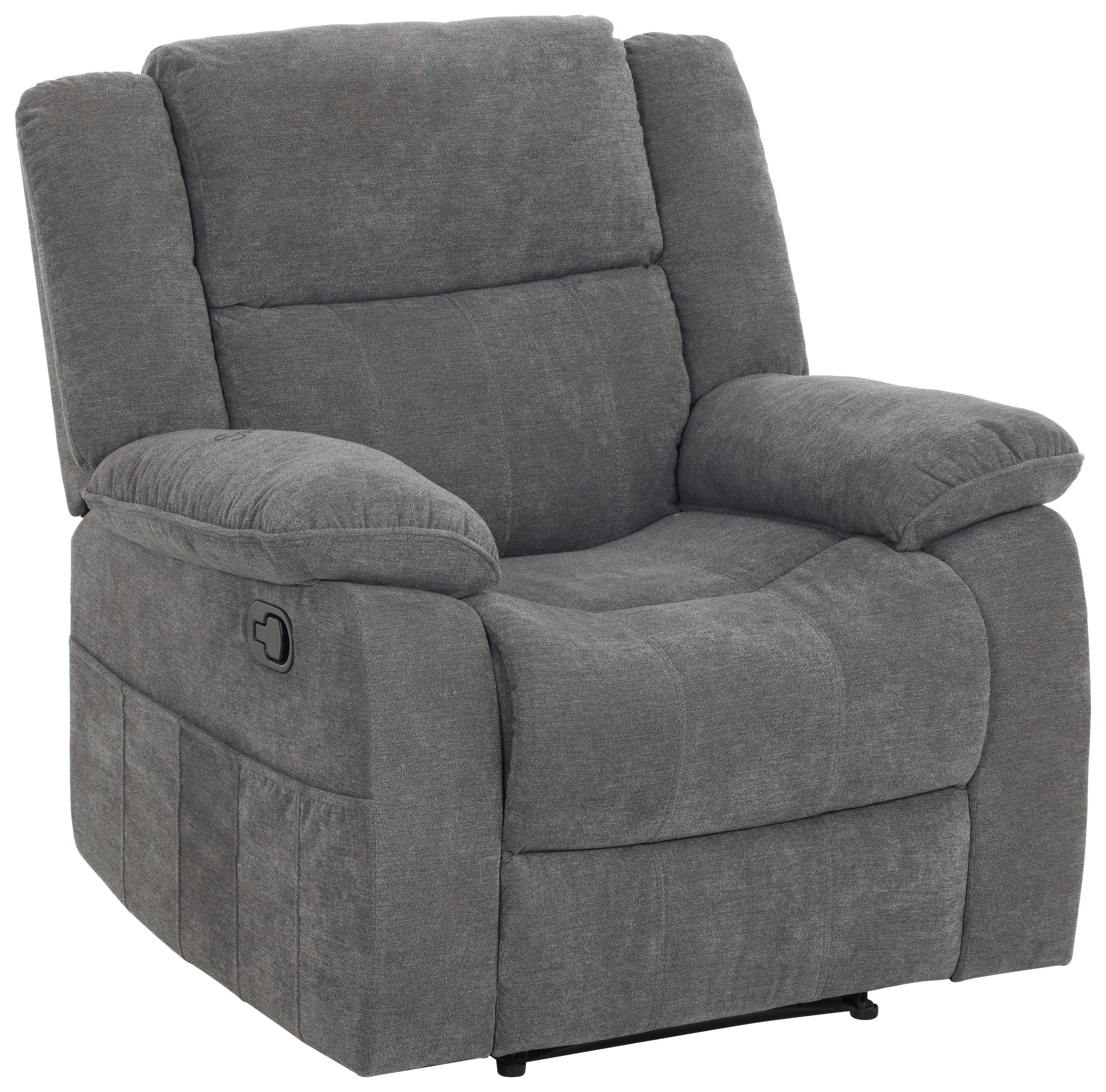 P & B TELEVIZNÍ KŘESLO, textil, šedá