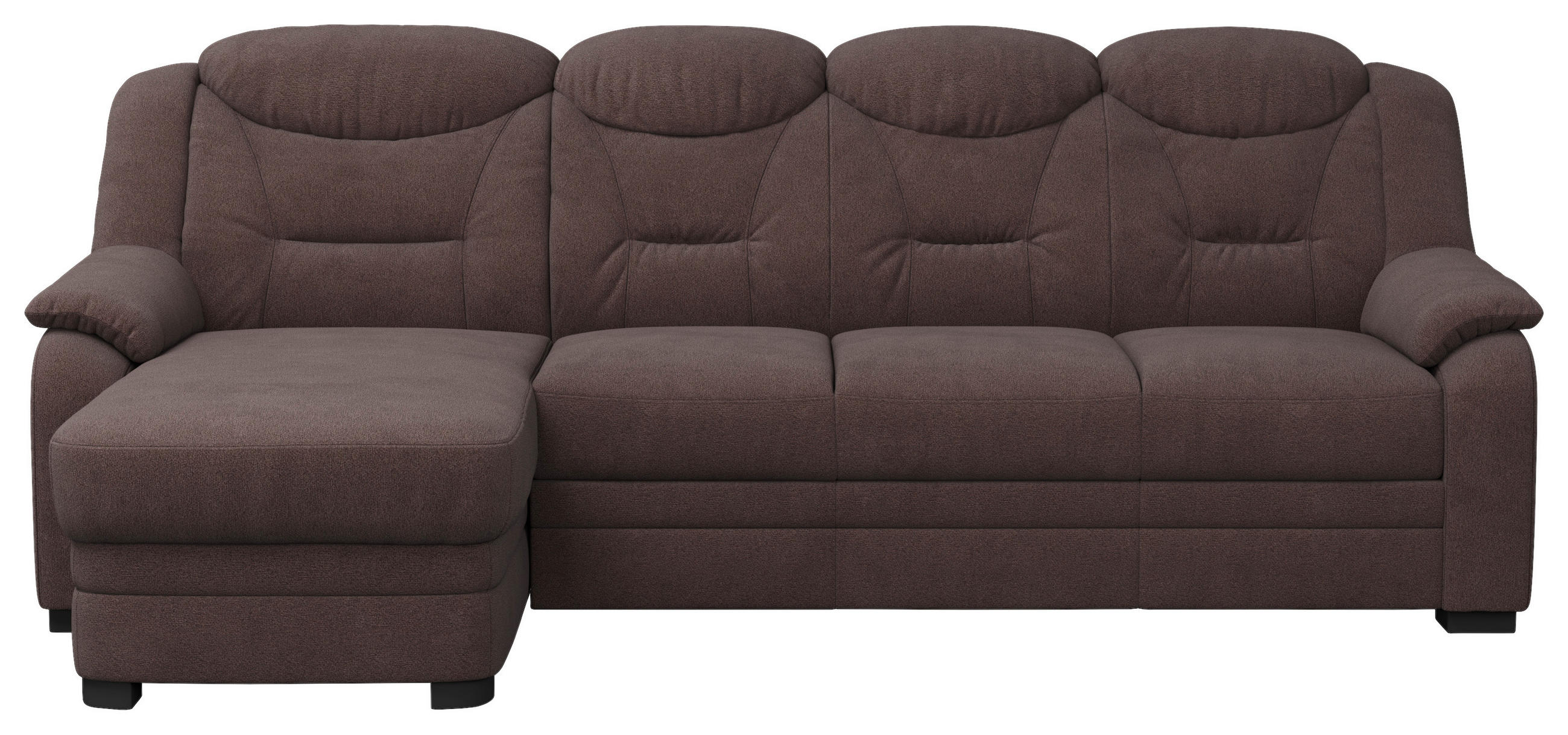 ECKSOFA Braun Chenille Rücken echt  - Braun, Basics, Kunststoff/Textil (162/257cm) - MID.YOU