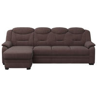ECKSOFA 162/257 cm  in Chenille Braun Rücken echt  162/257 cm  - Braun, Basics, Kunststoff/Textil (162/257cm) - MID.YOU