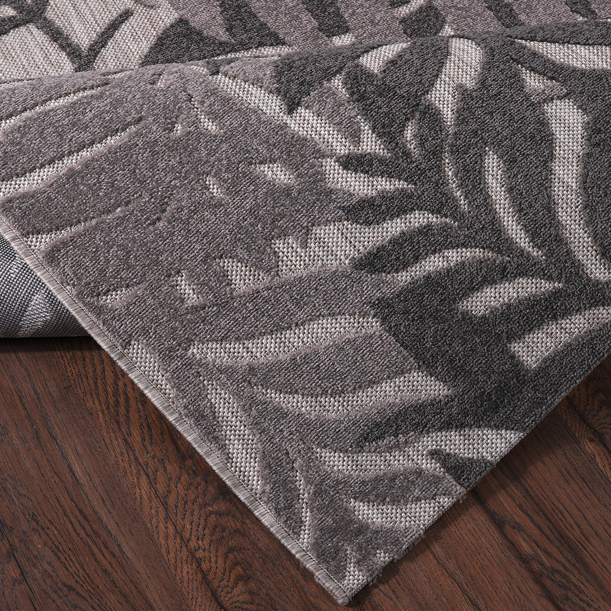 OUTDOORTEPPICH 120/170 cm Floral Grau  - Grau, LIFESTYLE, Kunststoff/Textil (120/170cm) - Novel