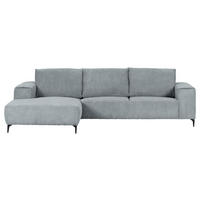 ECKSOFA in Cord Hellgrau  - Hellgrau/Schwarz, Konventionell, Textil/Metall (170/285cm) - Carryhome