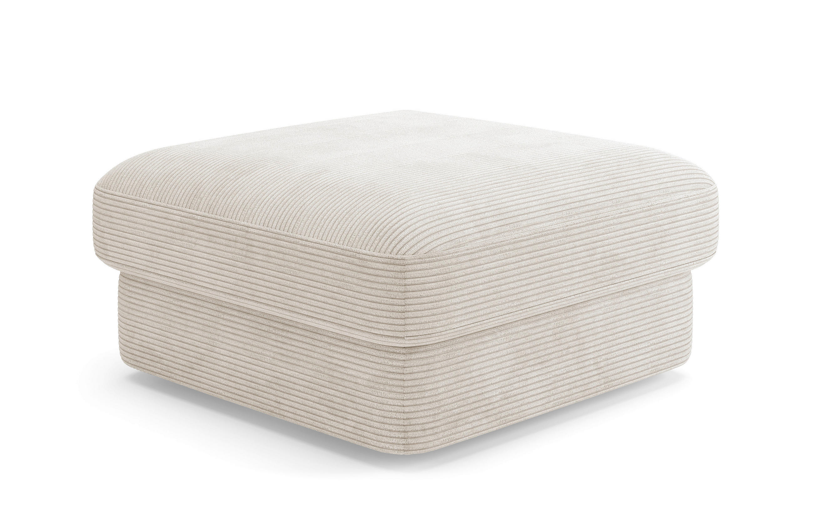 HOCKER FABIO E Cord Creme  - Creme/Schwarz, MODERN, Kunststoff/Textil (97/46/97cm) - Sit & More