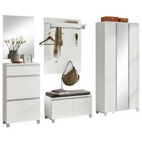 GARDEROBE 6-teilig  in 270/195/40 cm  - Weiss/Silberfarben, Design, Holzwerkstoff (270/195/40cm)