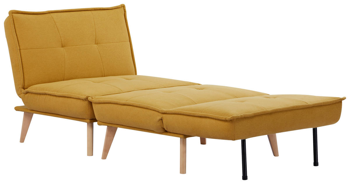 SCHLAFSOFA in Webstoff Gelb  - Gelb/Naturfarben, Design, Holz/Textil (99/84/83cm) - MID.YOU