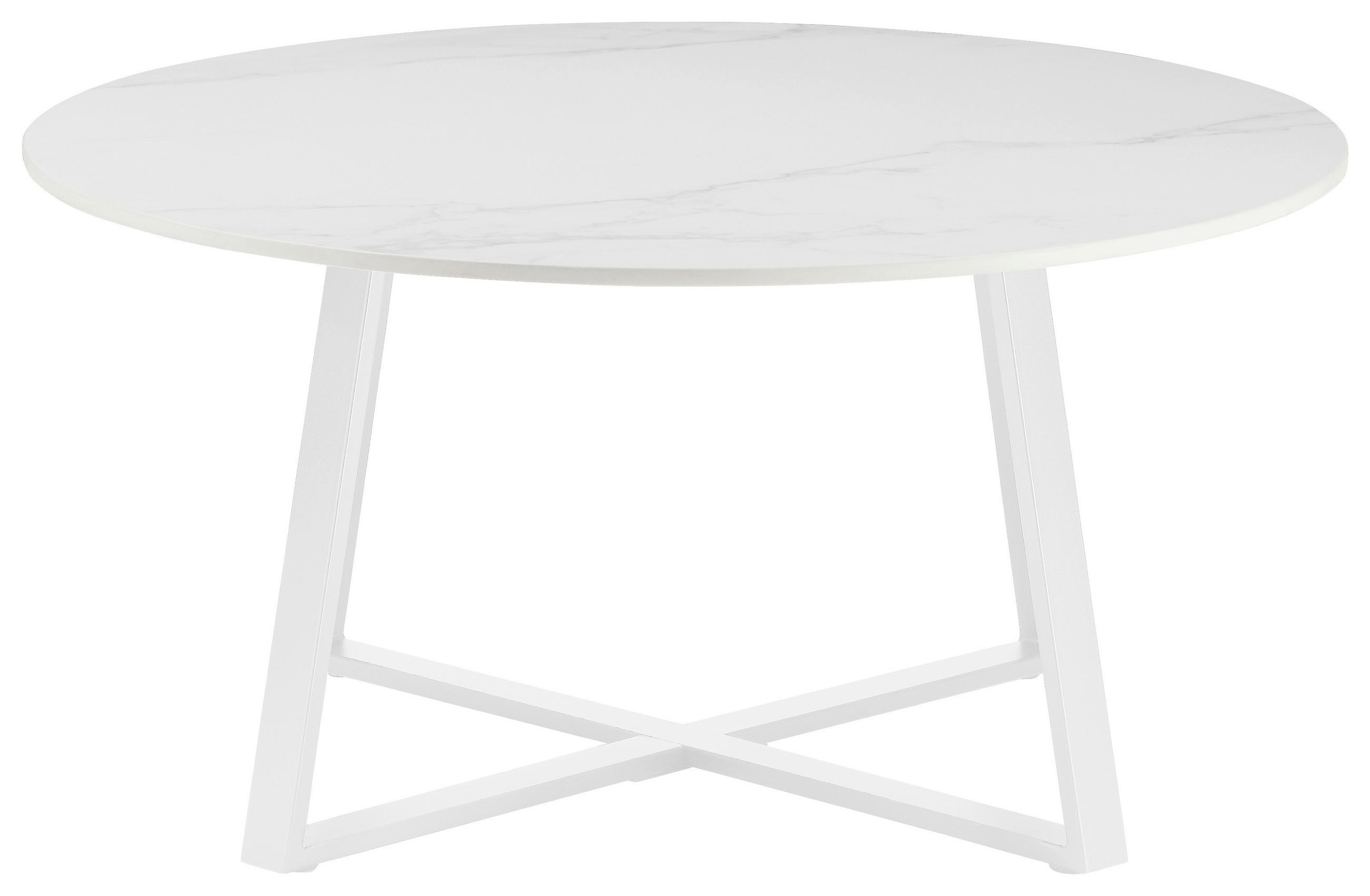 COUCHTISCH 80/80/40 cm rund Weiß  - Weiß, Design, Keramik/Metall (80/80/40cm) - Carryhome