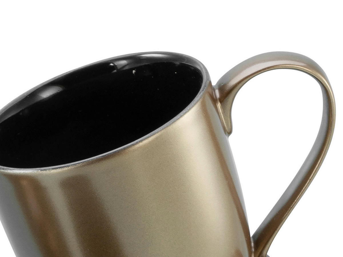 KAFFEEBECHER Golden Days Schwarz  300 ml   - Goldfarben/Schwarz, Basics, Keramik - Creatable