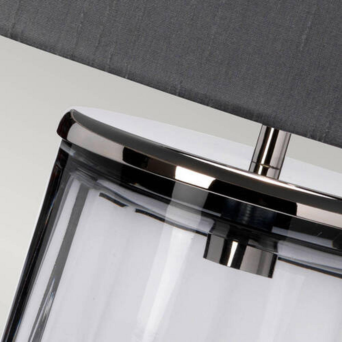 TISCHLEUCHTE - Grau/Nickelfarben, Design, Glas/Textil (35.5/60.4cm) - Elstead Lighting
