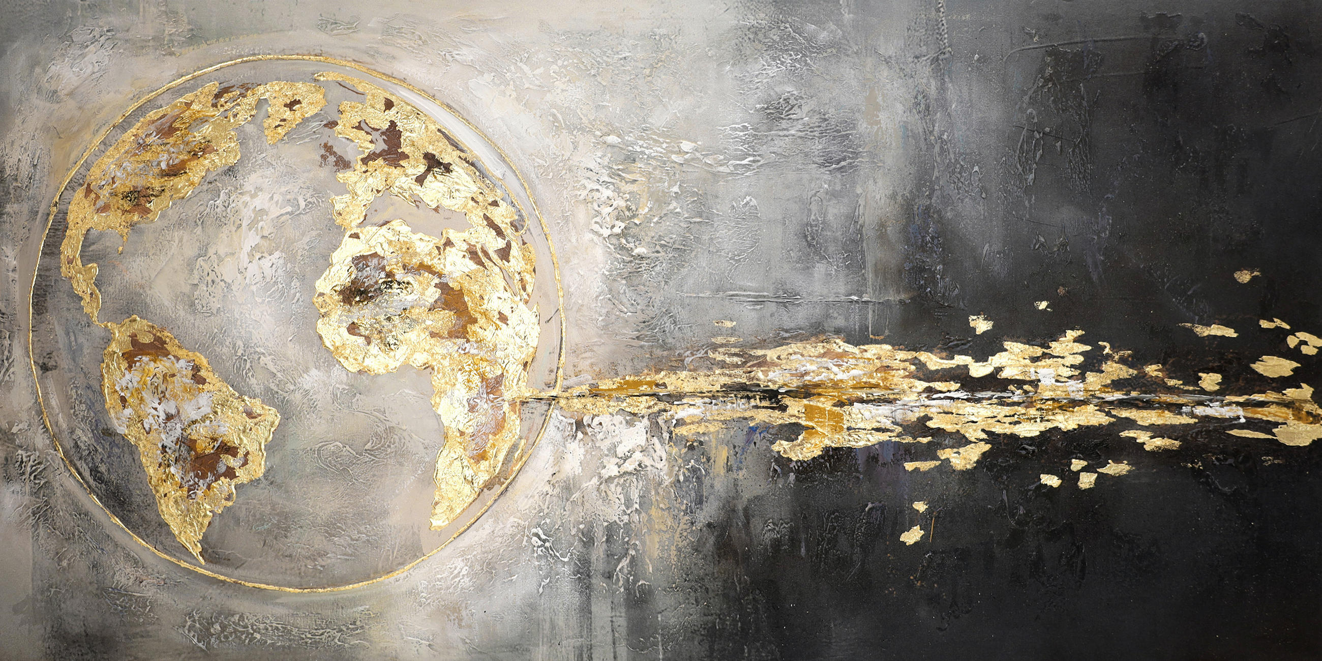 ÖLGEMÄLDE Abstraktes 140/70 cm  - Multicolor, KONVENTIONELL, Holzwerkstoff/Textil (140/70cm) - Monee