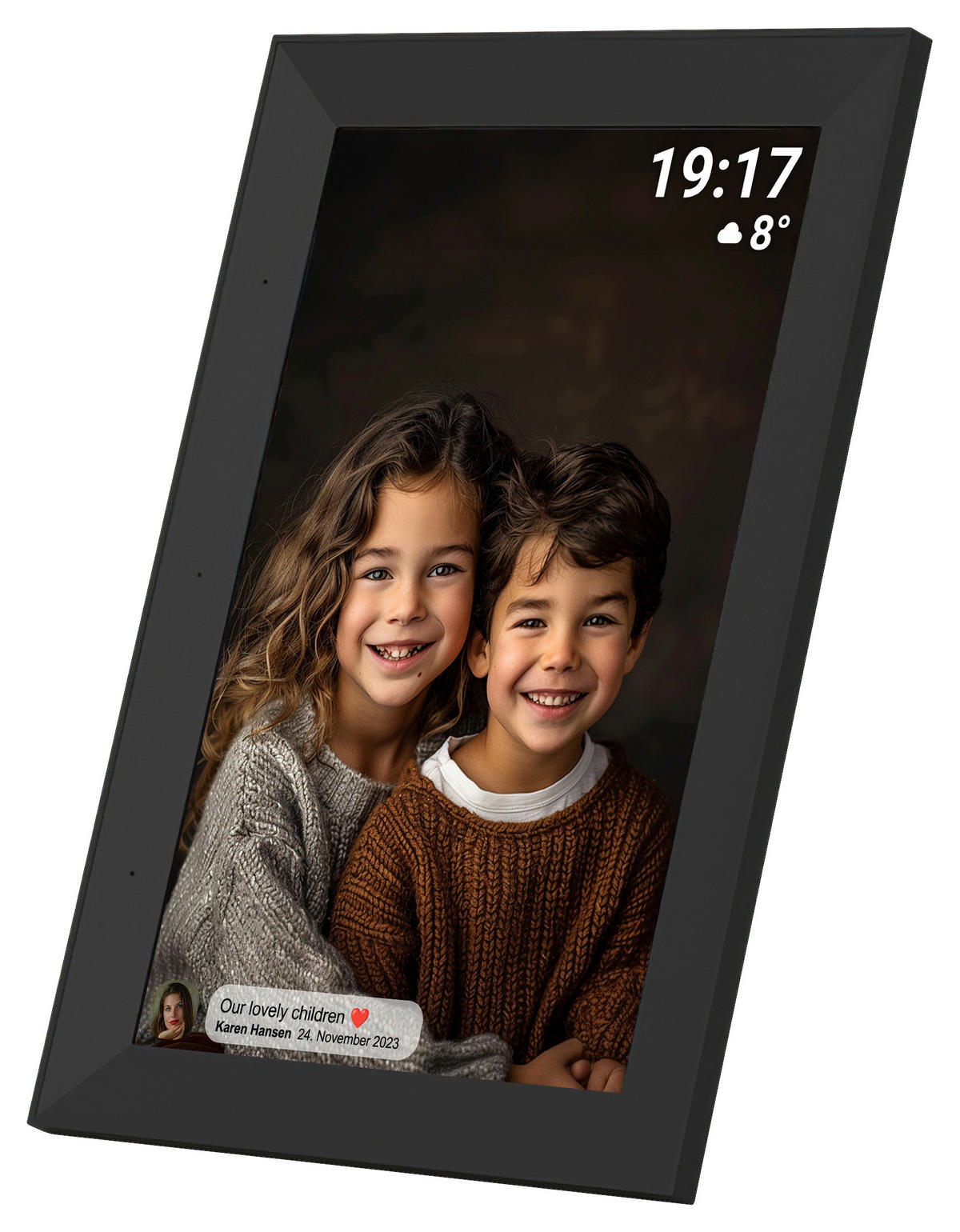 DIGITALER BILDERRAHMEN - Schwarz, Design, Kunststoff (26/18/2,5cm) - DENVER