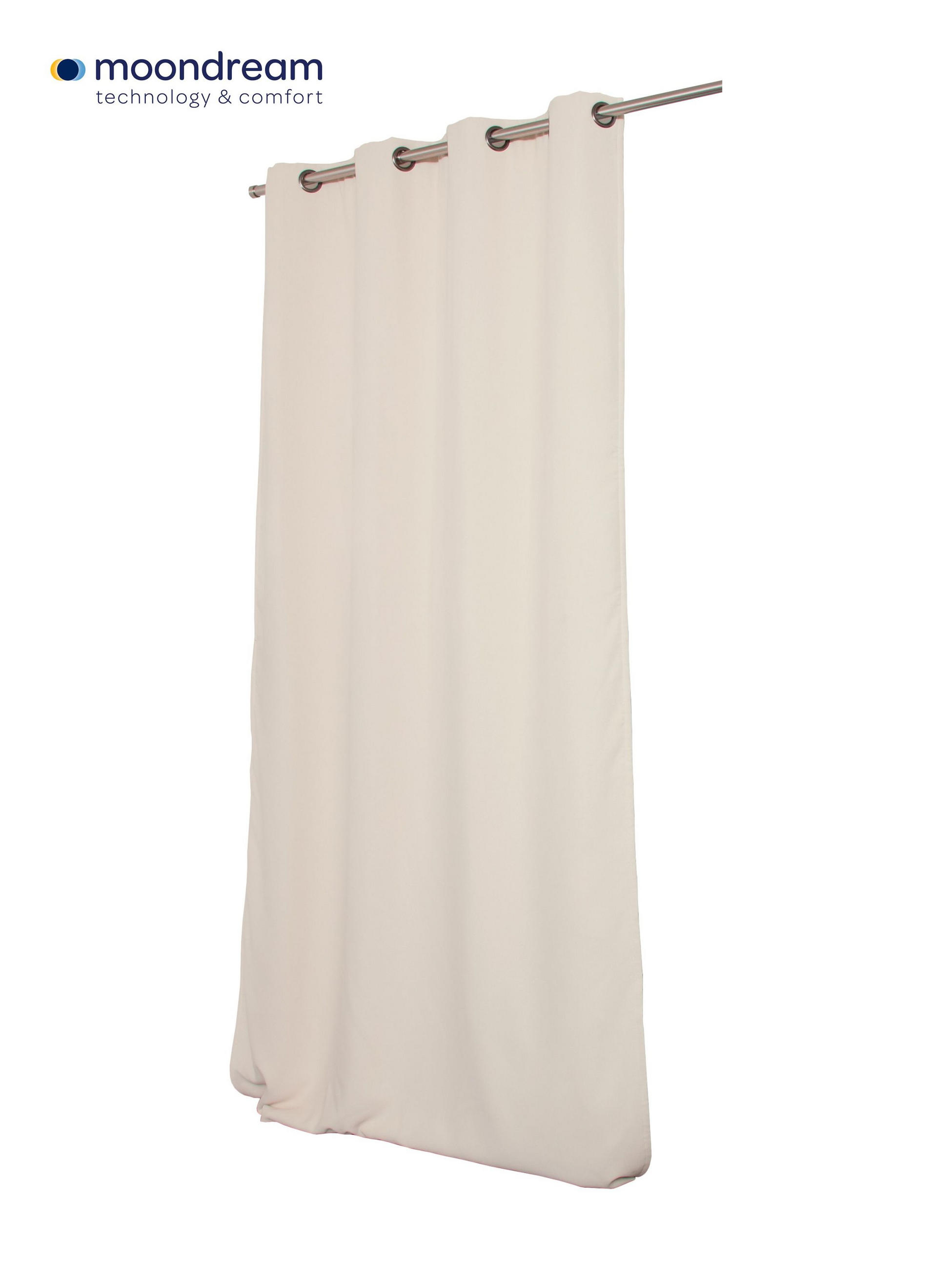 LÄRMSCHUTZVORHANG black-out (lichtundurchlässig)  - Beige, Basics, Textil/Metall (145/260cm)