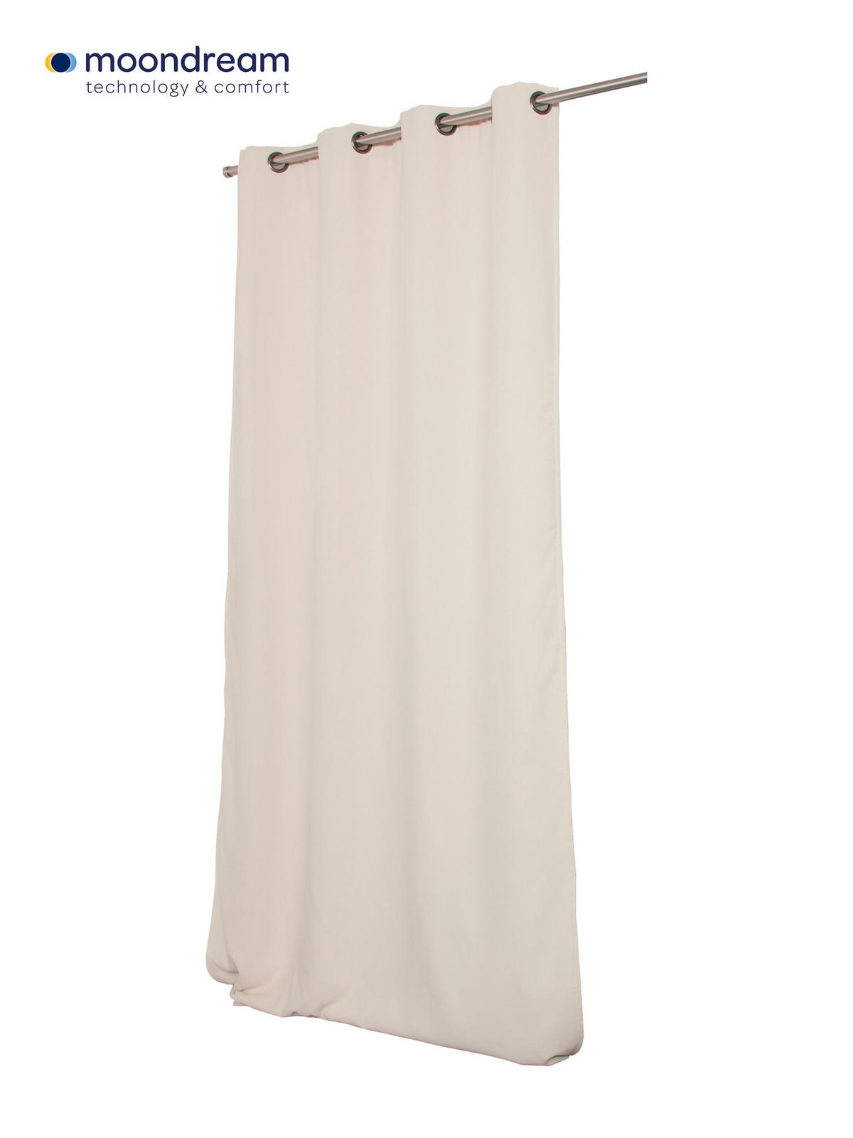 LÄRMSCHUTZVORHANG black-out (lichtundurchlässig)  - Beige, Basics, Textil/Metall (145/260cm)
