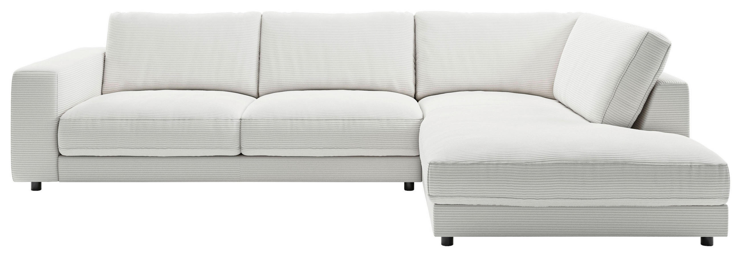 ECKSOFA in Cord Weiss  - Weiss/Schwarz, Design, Kunststoff/Textil (325/224cm) - Pure Home Lifestyle