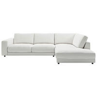 ECKSOFA in Cord Weiss  - Weiss/Schwarz, Design, Kunststoff/Textil (325/224cm) - Pure Home Lifestyle