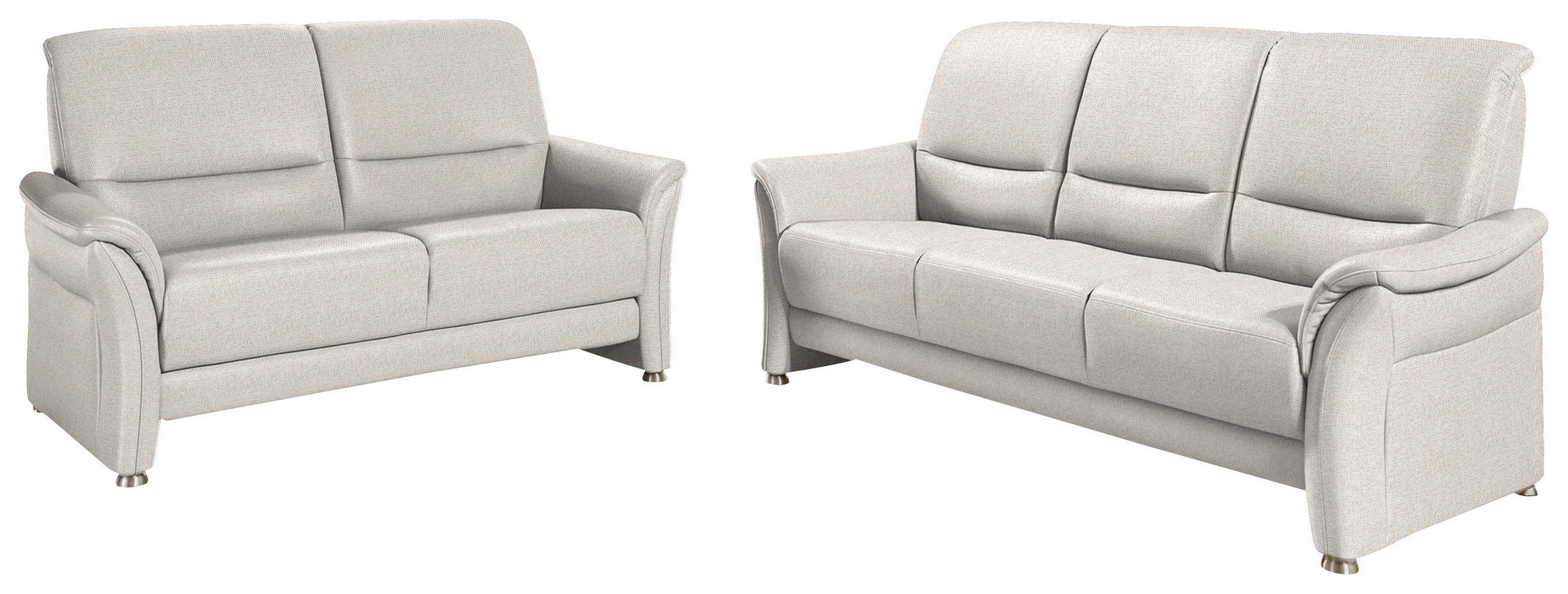 SITZGARNITUR Flachgewebe Ecru  - Ecru/Alufarben, Konventionell, Textil/Metall (198/172/96/93cm) - Beldomo Premium