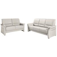 SITZGARNITUR Flachgewebe Ecru  - Ecru/Alufarben, Konventionell, Textil/Metall (198/172/96/93cm) - Beldomo Premium