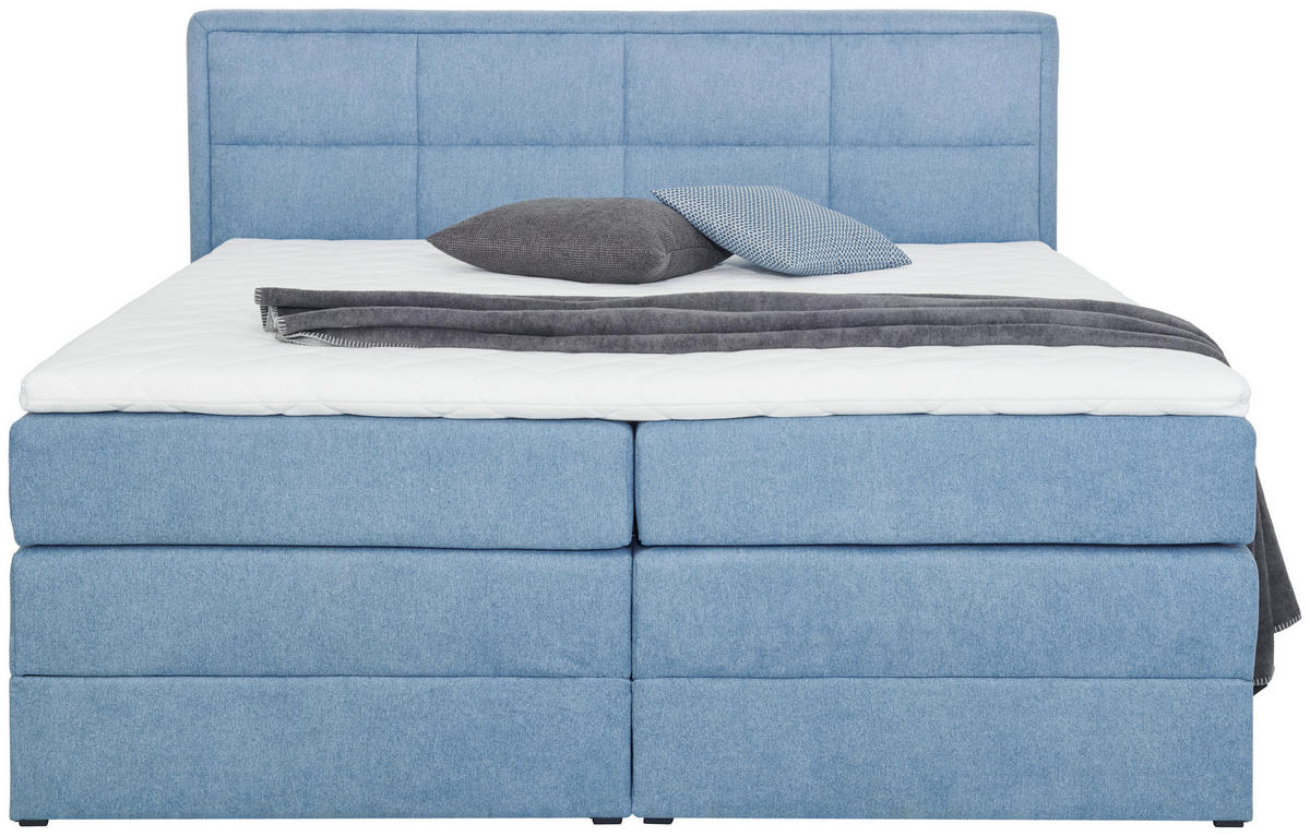 BOXSPRINGBETT 200/200 cm  in Blau  - Blau/Schwarz, Konventionell, Kunststoff/Textil (200/200cm) - Esposa