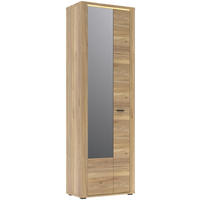 GARDEROBENSCHRANK  in 65/204/38 cm  - Eichefarben/Schwarz, KONVENTIONELL, Glas/Holzwerkstoff (65/204/38cm) - Xora
