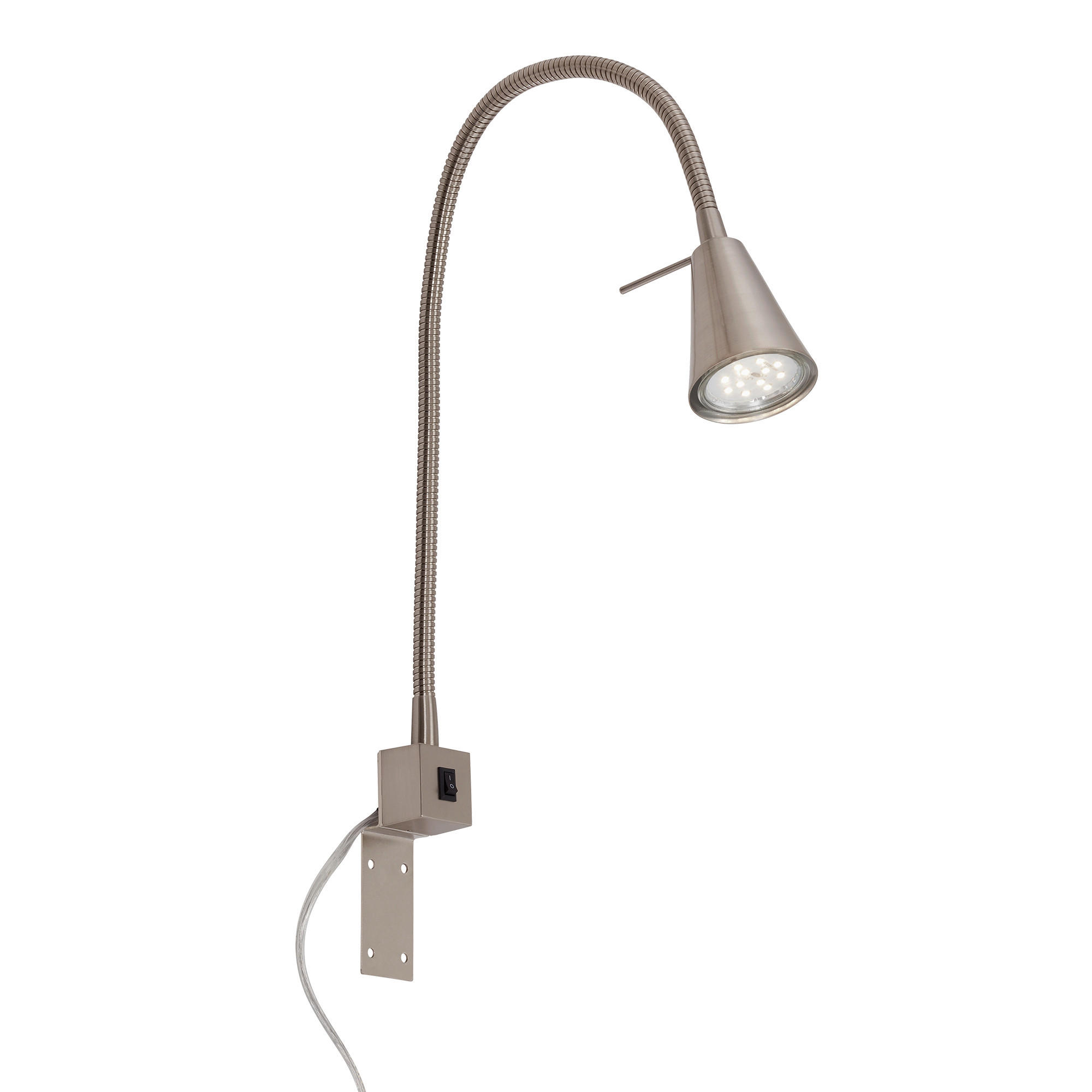 LED-WANDLEUCHTE 20.5/45 cm   - Nickelfarben, KONVENTIONELL, Metall (20.5/45cm)