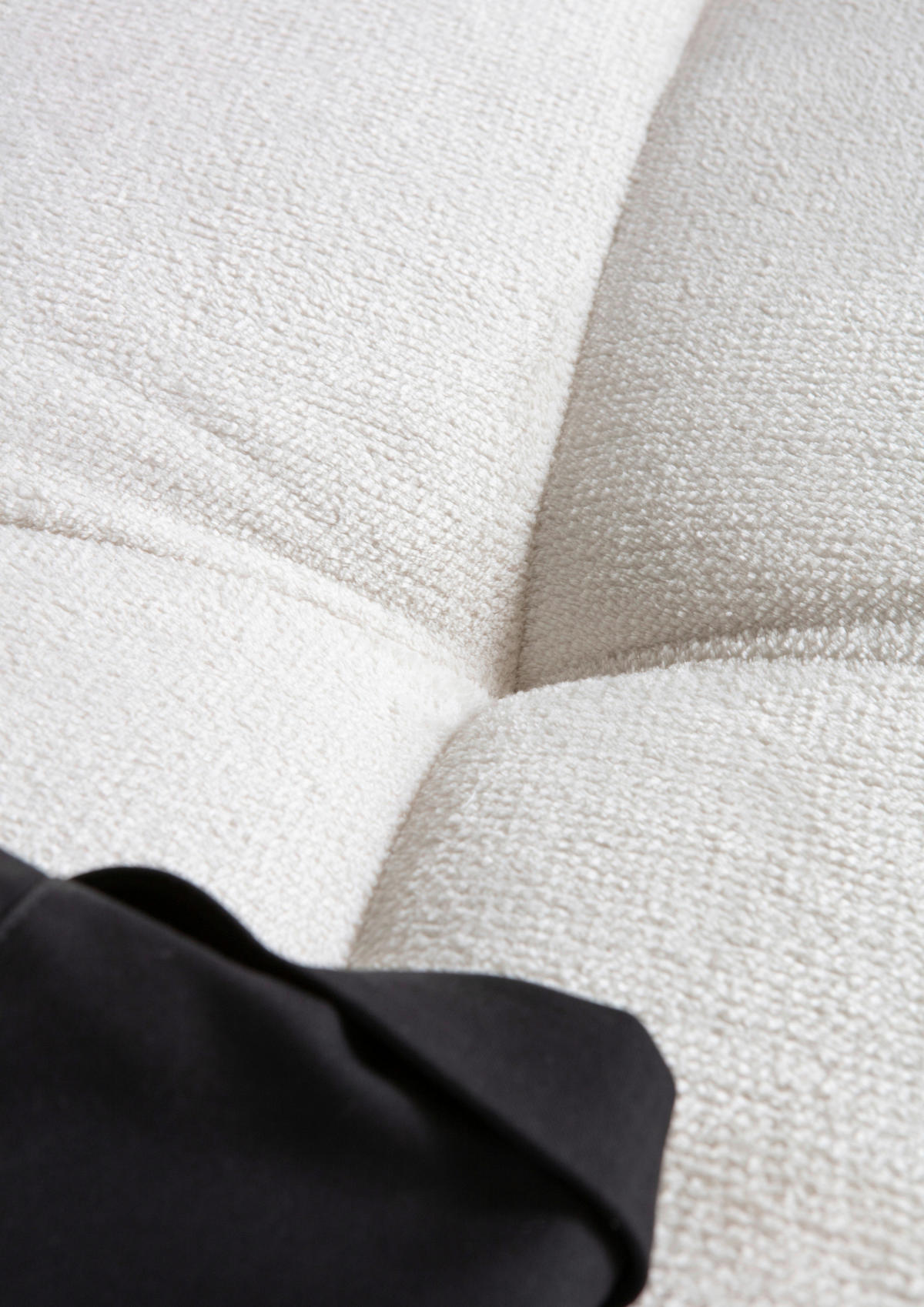 ECKSOFA  in Plüsch Weiß  288/190 cm  - Dunkelbraun/Weiß, KONVENTIONELL, Holz/Textil (288/190cm) - Carryhome