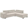 ECKSOFA  in Webstoff Creme  - Creme/Schwarz, KONVENTIONELL, Holz/Textil (283/244cm) - Carryhome