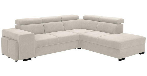 ECKSOFA  in Webstoff Creme  - Creme/Schwarz, KONVENTIONELL, Holz/Textil (283/244cm) - Carryhome