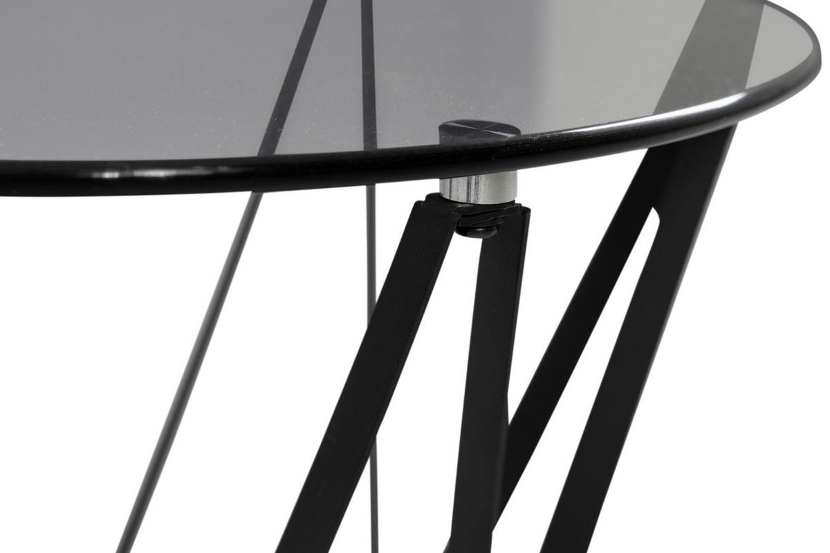 BEISTELLTISCH 50/50/50 cm Grau rund  - Schwarz/Grau, Basics, Glas/Metall (50/50/50cm)