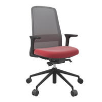 DREHSTUHL Lederlook Grau, Rot, Schwarz  - Rot/Schwarz, MODERN, Kunststoff/Textil (70/103-115/70cm)