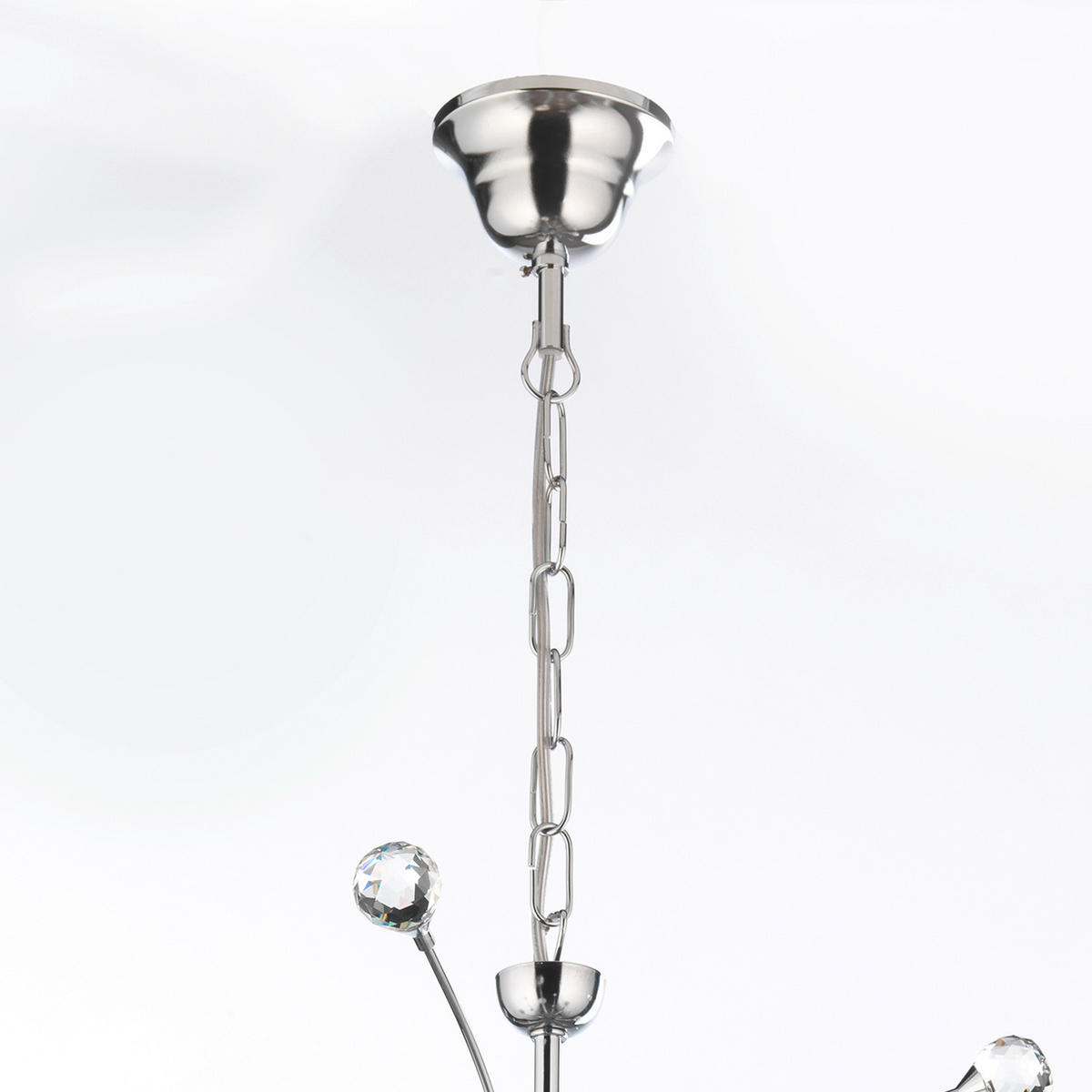 KRONLEUCHTER Wendy 60/110 cm   - Chromfarben, KONVENTIONELL, Glas/Metall (60/110cm)