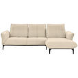 ECKSOFA in Echtleder Beige  - Beige/Schwarz, Natur, Leder (277/182cm) - Valnatura