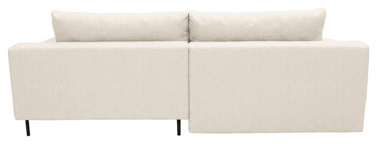 ECKSOFA Perlmutt Struktur Rückenkissen, Bettkasten, Schlaffunktion, Rücken echt, Armteilverstellung, Liegefläche im Originalstoff  - Beige/Perlmutt, MODERN, Textil/Metall (263/181cm) - Carryhome