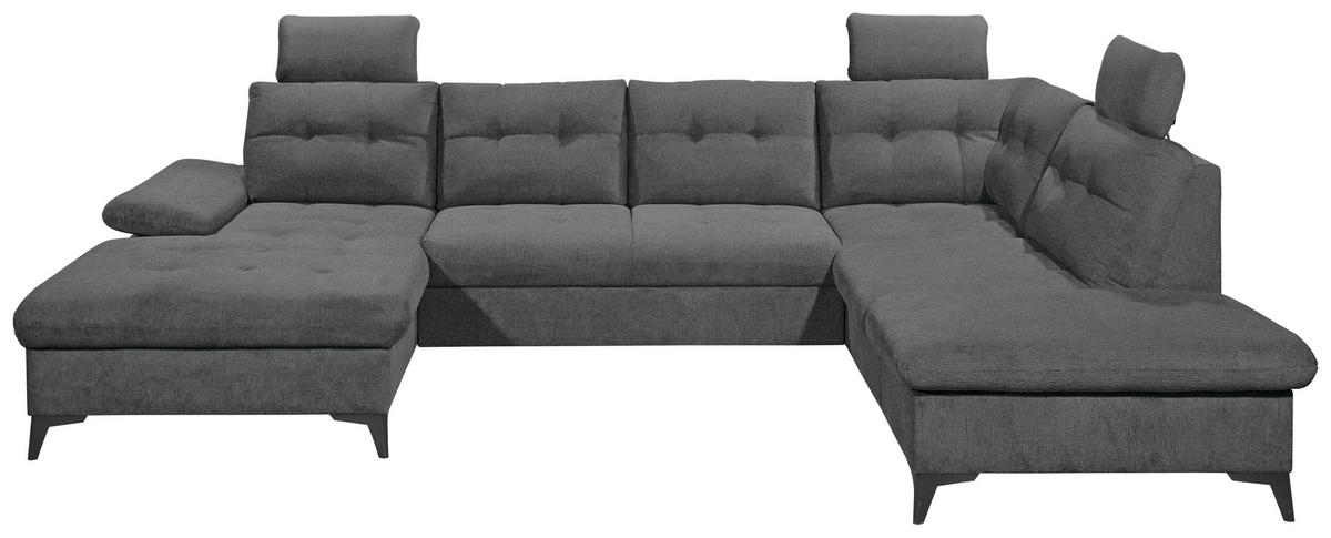 SJEDEĆA GARNITURA tekstil  boje grafita   - boje grafita/crna, Konvencionalno, tekstil/plastika (170/324/218cm) - MID.YOU
