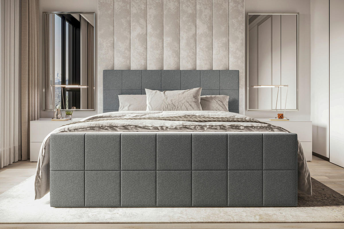 BOXBETT 160/200 cm  in Grau  - Grau, KONVENTIONELL, Kunststoff/Textil (160/200cm) - Boxxx