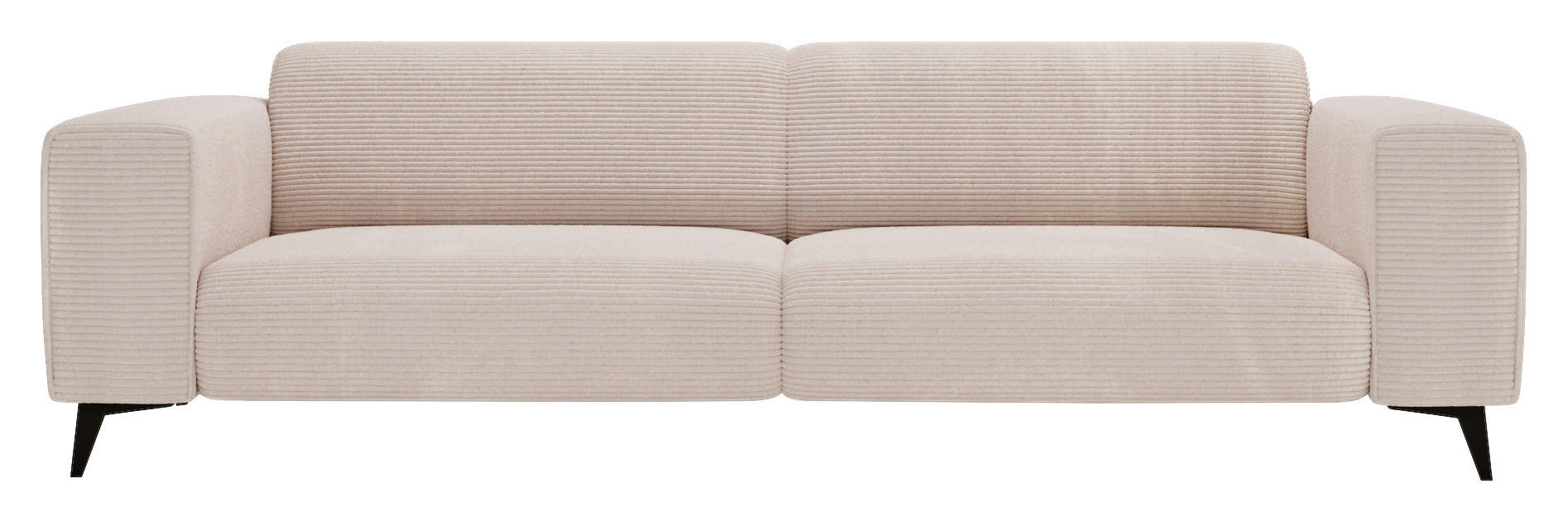 3-SITZER-SOFA Cord Creme  - Creme/Schwarz, KONVENTIONELL, Textil/Metall (237/75/104cm) - Carryhome