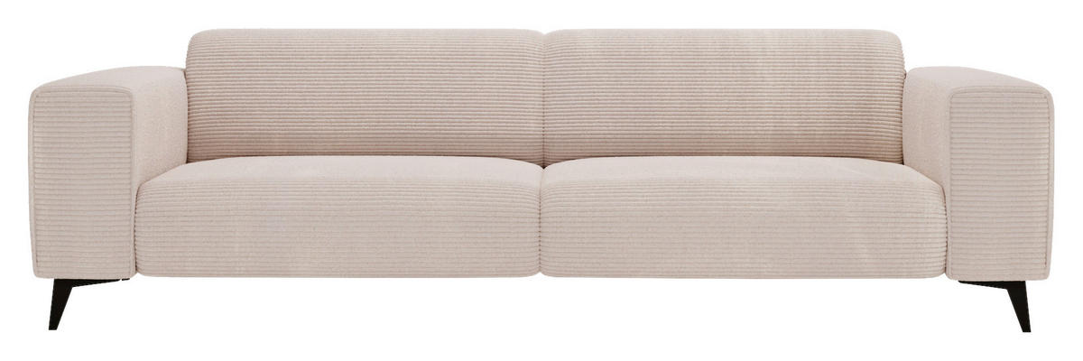 3-SITZER-SOFA Cord Creme  - Creme/Schwarz, KONVENTIONELL, Textil/Metall (237/75/104cm) - Carryhome