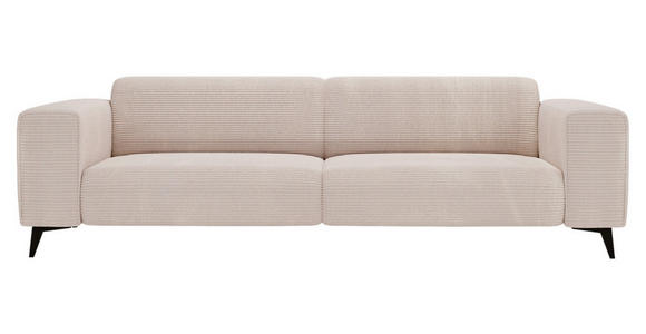 3-SITZER-SOFA  in Cord Creme  - Creme/Schwarz, KONVENTIONELL, Textil/Metall (237/75/104cm) - Carryhome