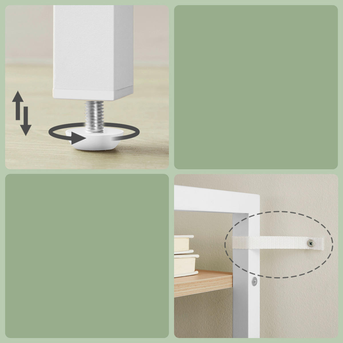 REGAL Weiß, Beige  - Beige/Weiß, Trend, Holzwerkstoff/Metall (40/186/30cm) - Boxxx