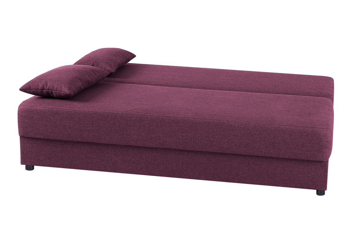 SCHLAFSOFA Lila  inkl. Bettkasten, Schlaffunktion, Stauraum, Liegefläche im Originalstoff  - Lila/Silberfarben, Design, Textil (193/82/80cm) - P & B