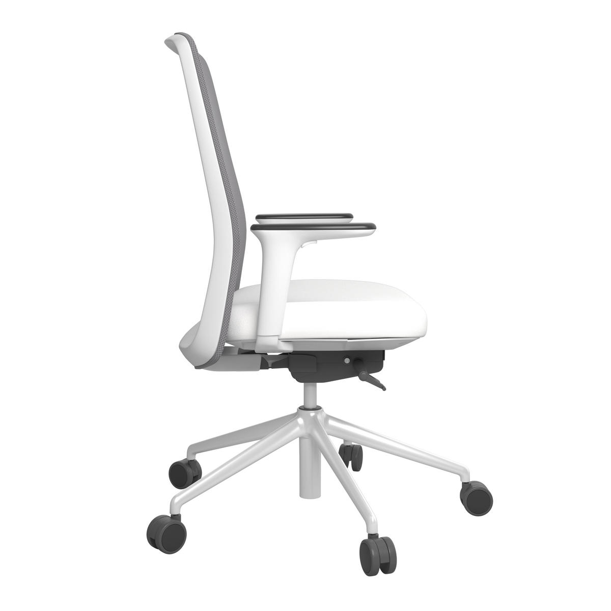 DREHSTUHL Lederlook Grau, Weiß  - Weiß/Grau, MODERN, Kunststoff/Textil (70/103-115/70cm)