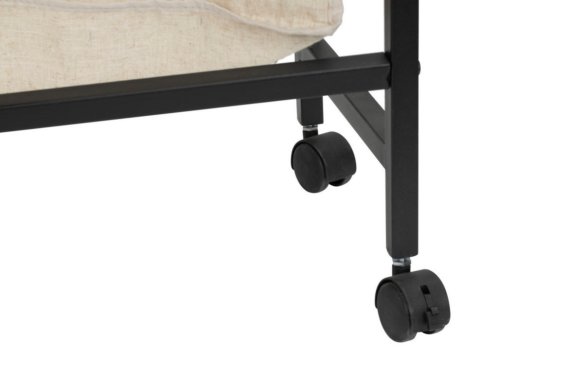 WÄSCHEKORB - Beige/Schwarz, MODERN, Textil/Metall (56/78/29cm) - PBJ