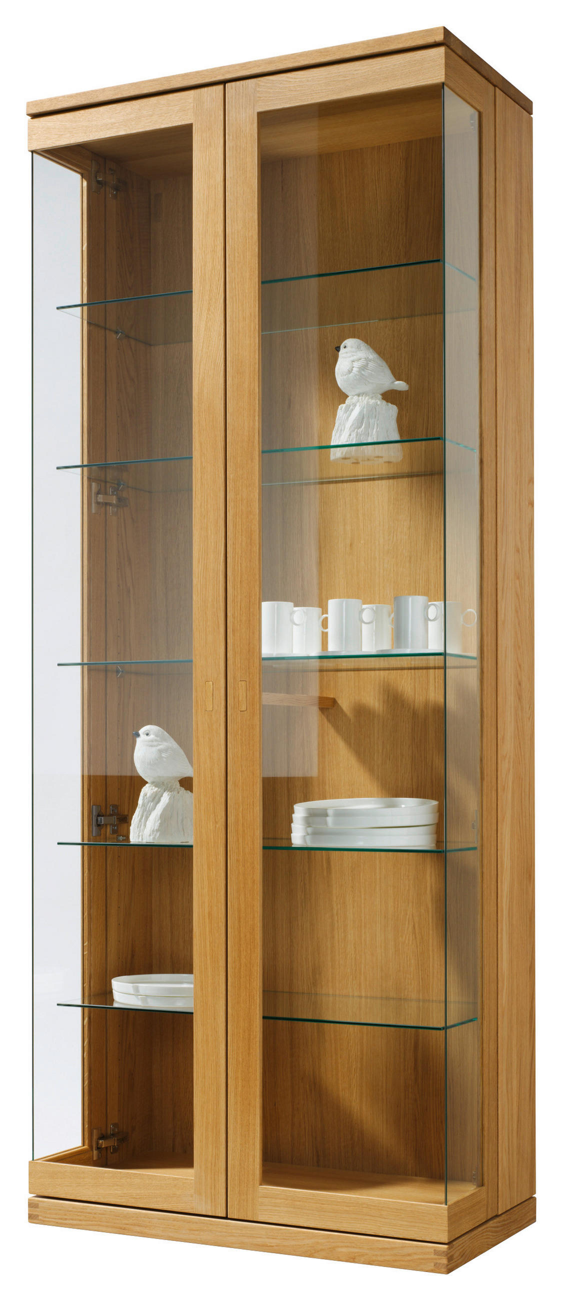 VITRINE  in massiv Eiche Eichefarben - Eichefarben, Design, Glas/Holz (80/199,5/41,9cm) - Team 7