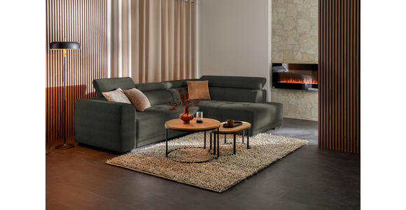 ECKSOFA in Chenille Graubraun 284/205 cm - Graubraun/Schwarz, Design, Kunststoff/Textil (284/205cm) - Xora