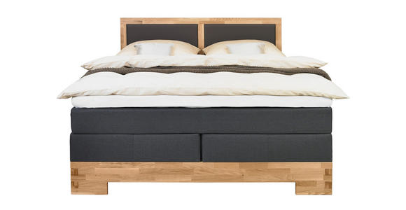 BOXSPRINGBETT 180/200 cm  in Braun, Eichefarben  - Eichefarben/Braun, Design, Holz/Textil (180/200cm) - Linea Natura