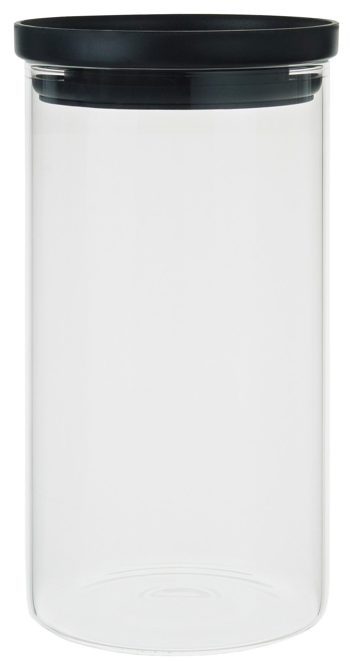 ÉTELTÁROLÓ DOBOZ  1,2 l  - fekete/átlátszó, Basics, műanyag/Üveg (9,5/18cm) - Homeware Profession.